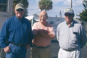 Marvin Schur, center, stands with his nephews Gerald Walworth, left, and William Walworth in this photo taken in Pompano Beach, Florida